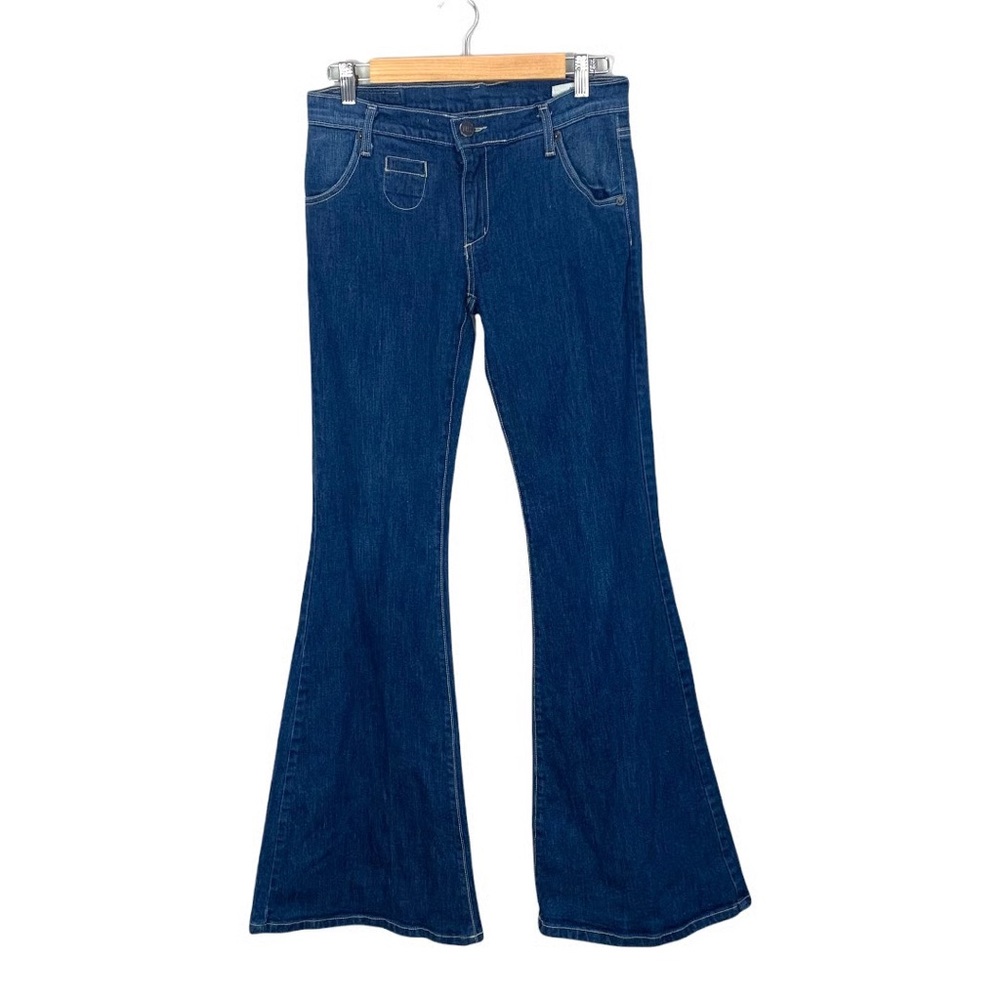 Harlow 18th amendment raw hem Classic Blue Flared Women Jeans